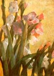 Face emerging from Gladiolas