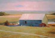 Green Barn in Landscape