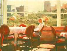 Figure in Restaurant Setting